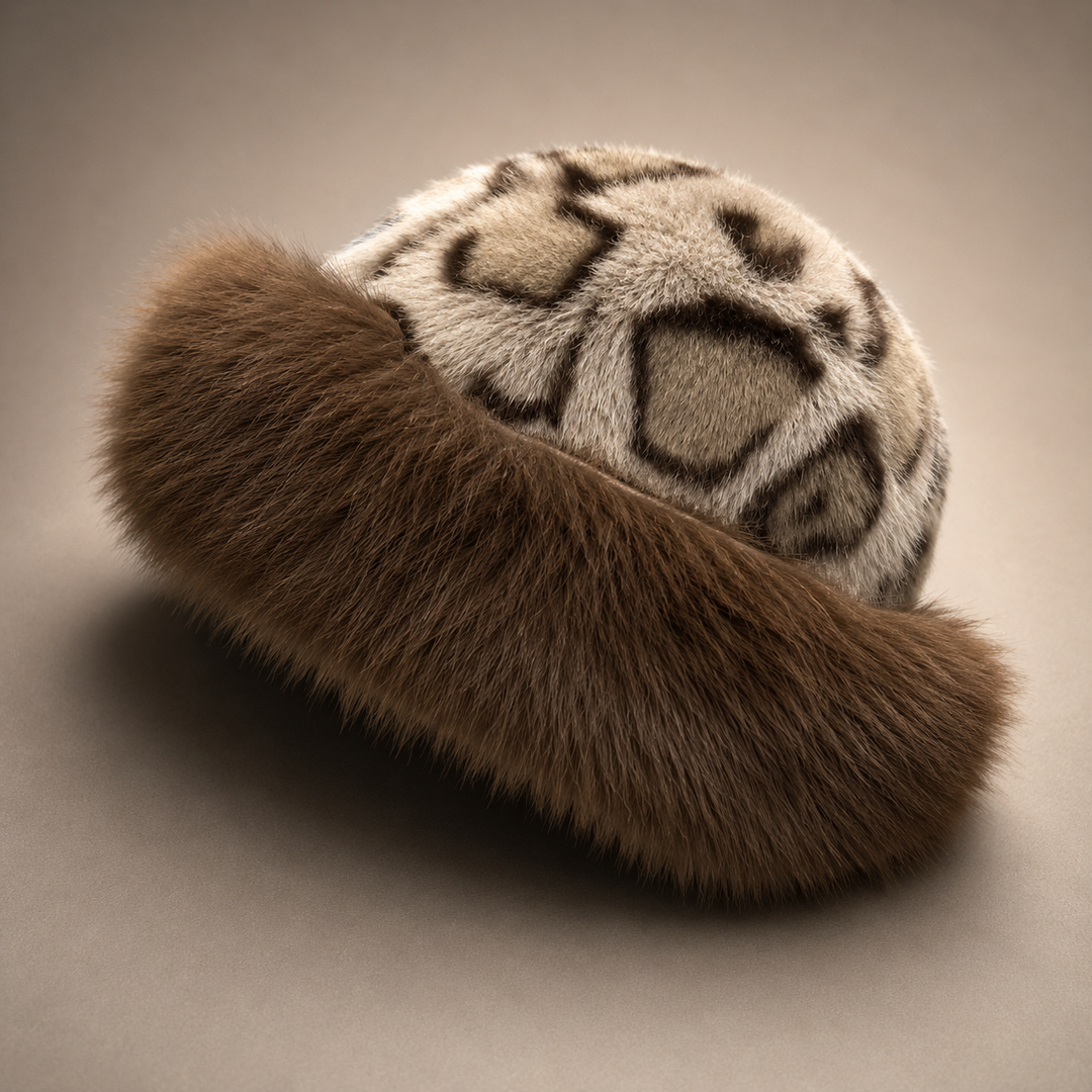 Women's Leopard Faux Fur Bucket Hat Winter Warm Cap