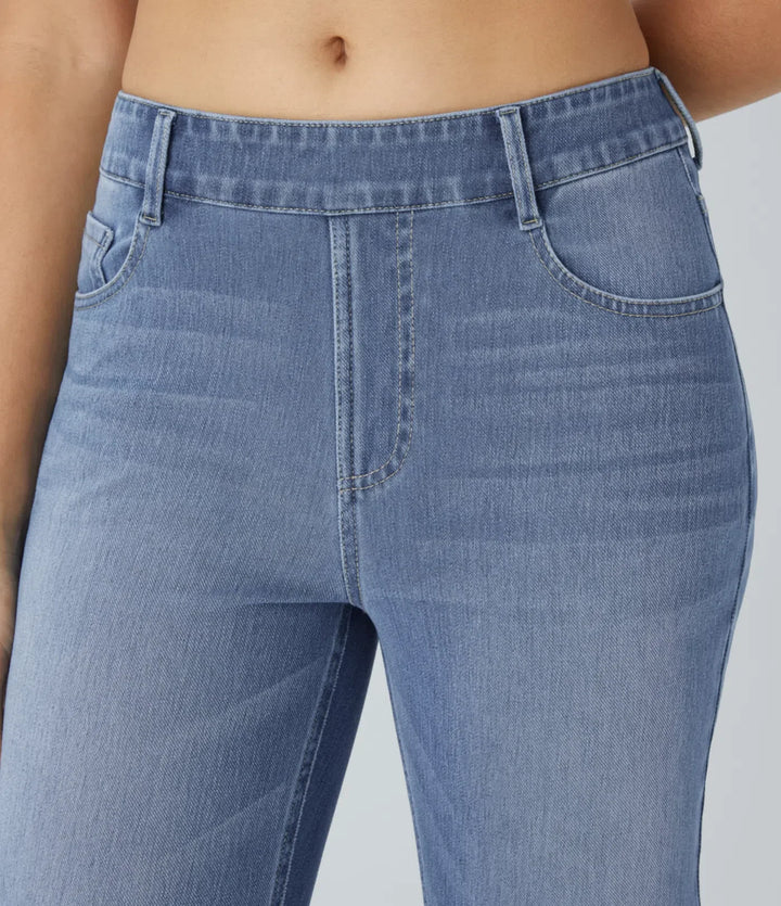 Bootcut Jeans Women High Waisted Washed Stretch Pockets