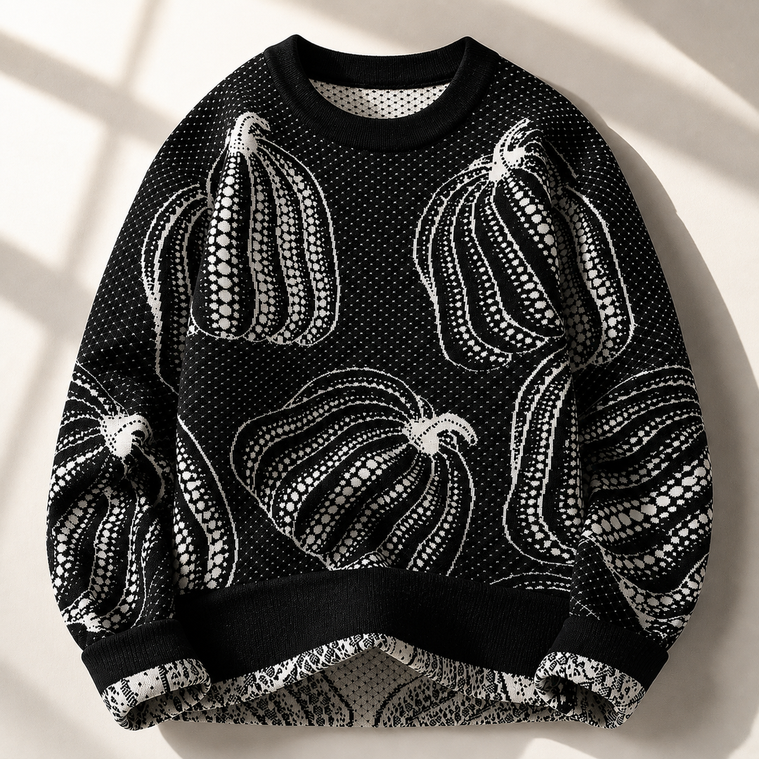 Hollis Pumpkin Knit Sweater - Cozy Oversized Autumn Jumper