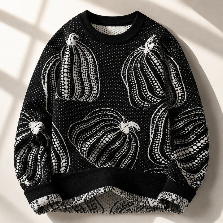 Hollis Pumpkin Knit Sweater - Cozy Oversized Autumn Jumper