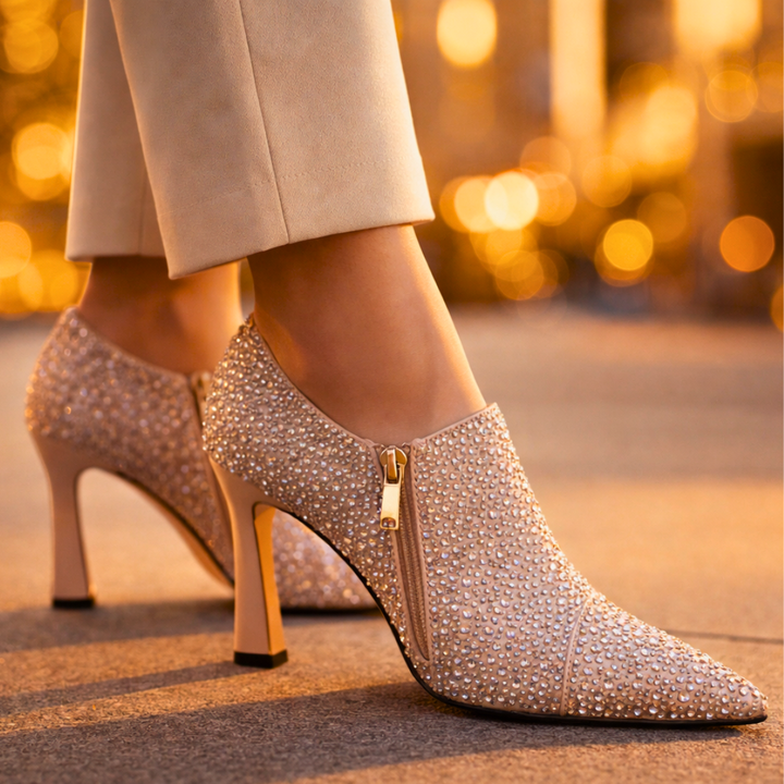 Women's Rhinestone Kitten Heels – Elegant Dress Shoes