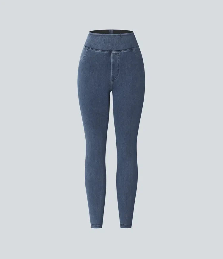 Denim Leggings Women High Waisted Jeggings with Pockets