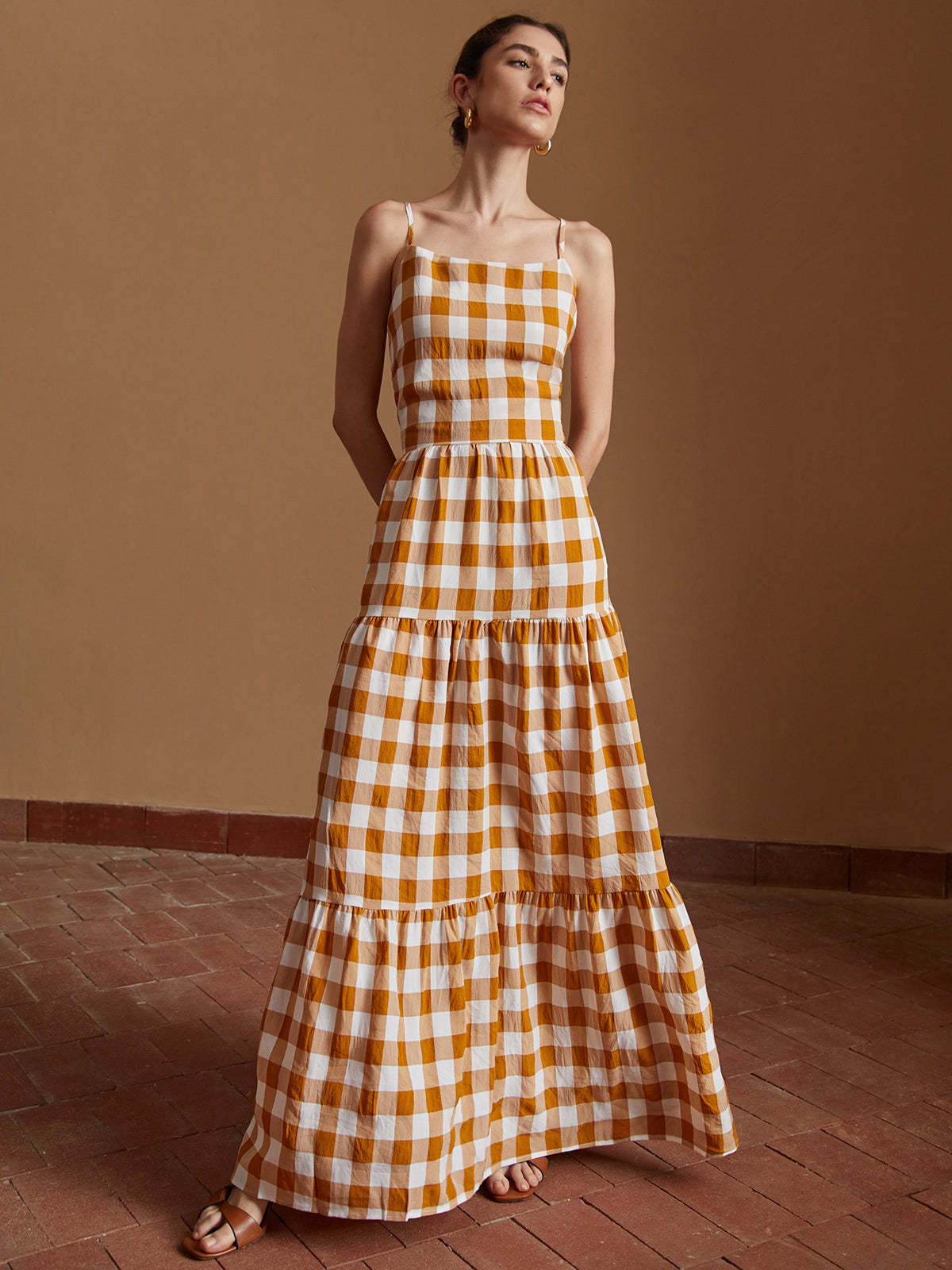 Women's Striped & Plaid Long Skirt – Temperament Commute Sleeveless Maxi Skirt-HighTouch