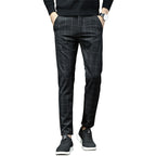 Men’s Plaid Straight Leg Pants – Casual Stretch Comfort-HighTouch