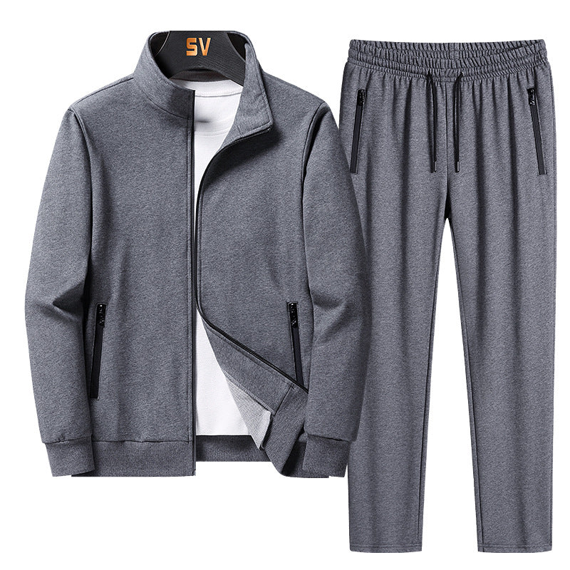 Men’s Casual Sports Tracksuit Set – Long Sleeve Coat & Trousers-HighTouch