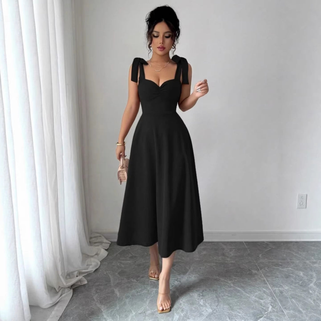 Women's Sleeveless Maxi Dress – Mid-Rise Solid Color Collection-HighTouch