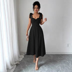 Women's Sleeveless Maxi Dress – Mid-Rise Solid Color Collection-HighTouch