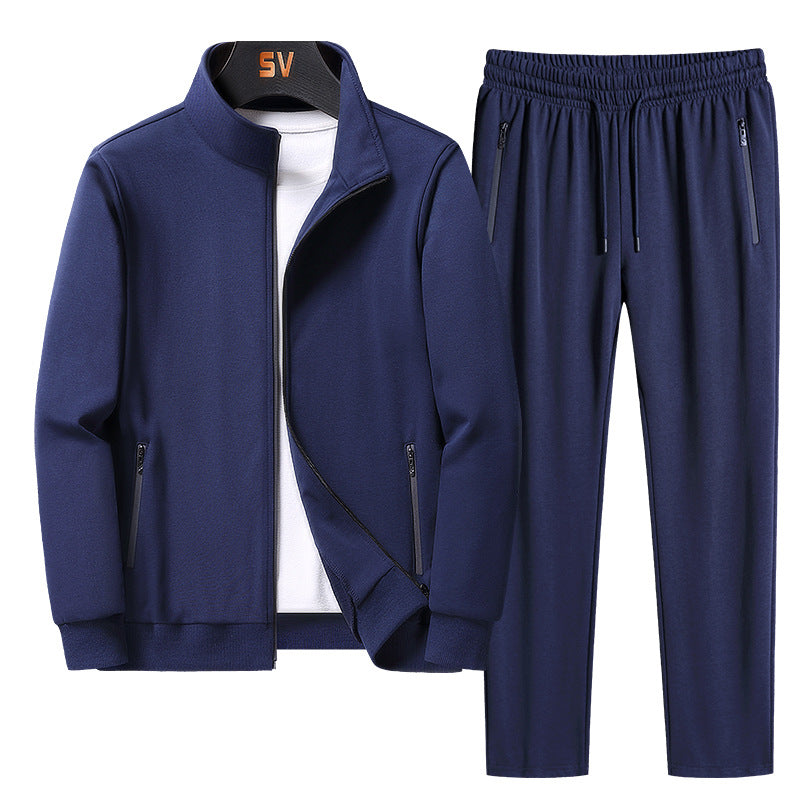 Men’s Casual Sports Tracksuit Set – Long Sleeve Coat & Trousers-HighTouch