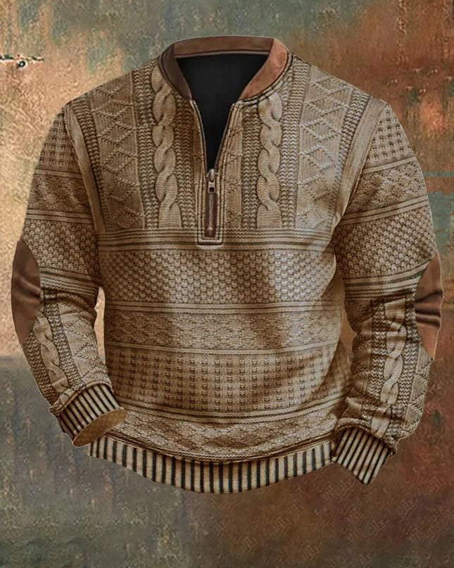 Maglione da uomo con mezza cerniera