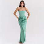 Slim Tube Top Long Dress Sexy Fashion Bandeau Backless Party Evening Dresses For Women Clothing-HighTouch