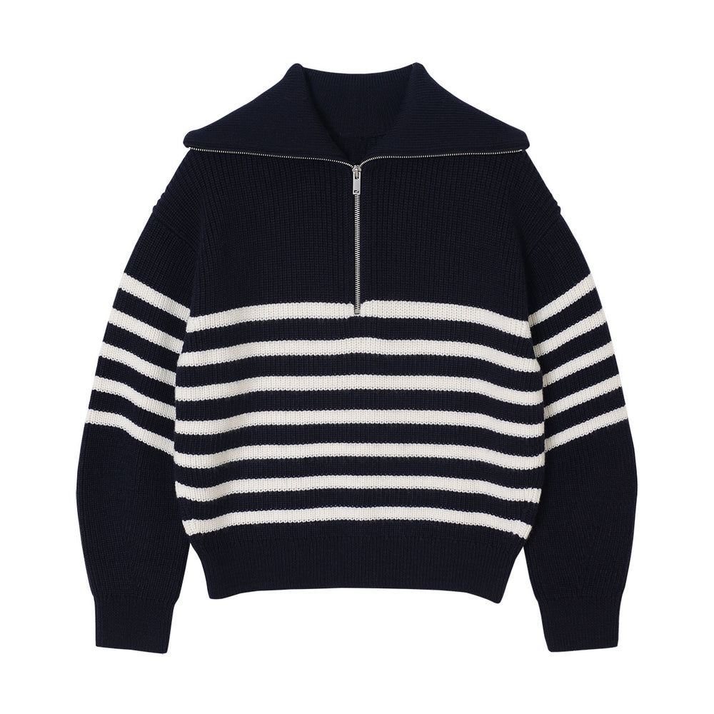 Casual Wool Blend Knit Sweater – Soft Crew Neck Pullover-HighTouch
