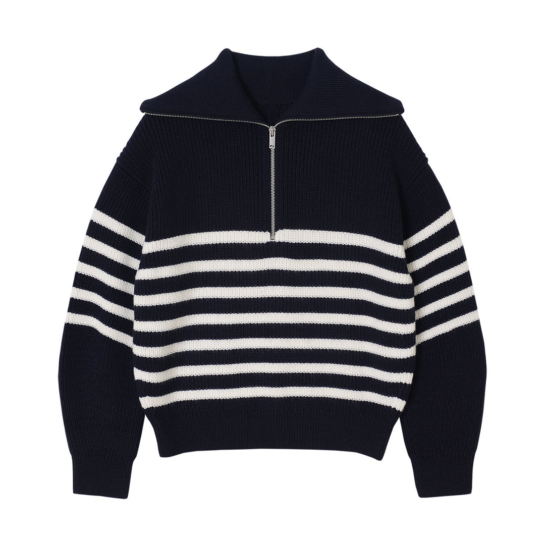 Casual Wool Blend Knit Sweater – Soft Crew Neck Pullover-HighTouch