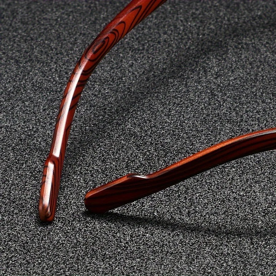Men's Square Sunglasses – Gold Frame & Wood Accent
