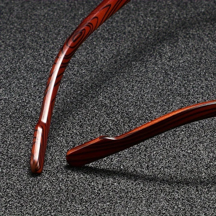 Men's Square Sunglasses – Gold Frame & Wood Accent