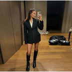 Plus Size Black Suit Coat-HighTouch