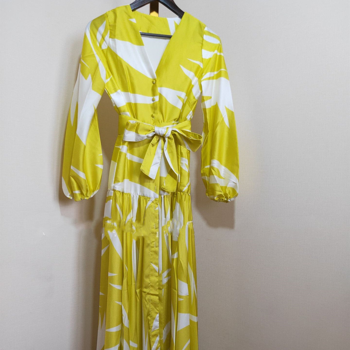 Women's printed lantern sleeve maxi skirt-HighTouch