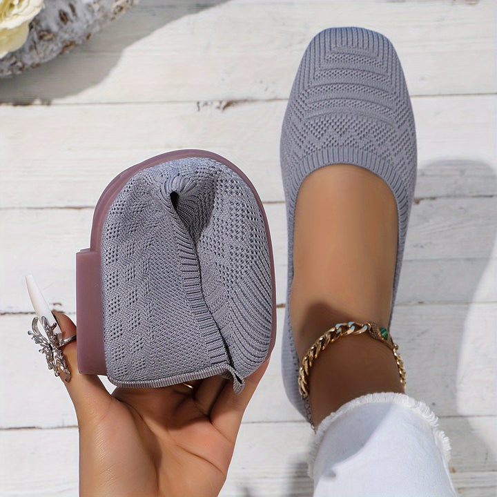 Women's Woven Flats - Breathable Slip On Casual Loafer Shoes