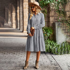 Women’s Elegant High Waist Flounced Dress – Stylish Office Look-HighTouch