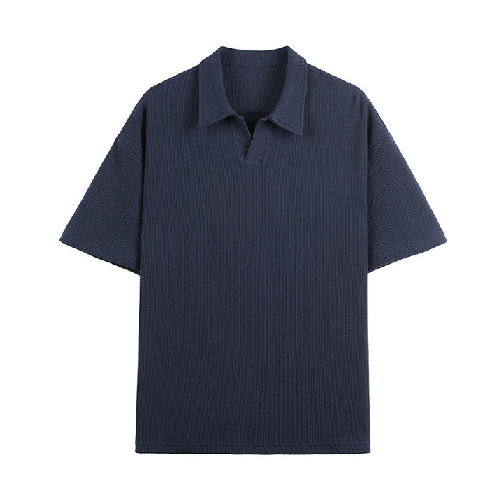 Fashion Simple Polo Shirt Loose Comfortable Men's T-shirt-HighTouch