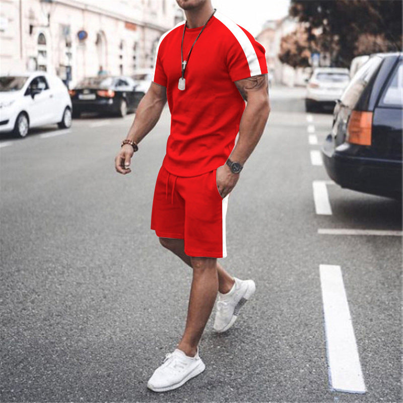 New Men's Short Sleeve Shorts Athletic Suit-HighTouch