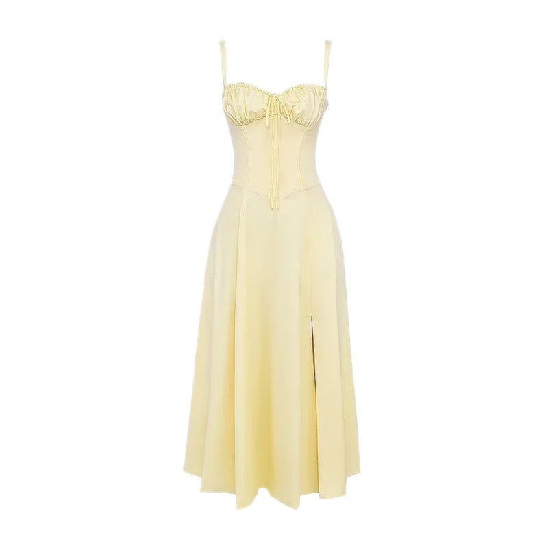 Seaside Vacation Sling Back Cross Tied Slim Fit Overknee Dress-HighTouch