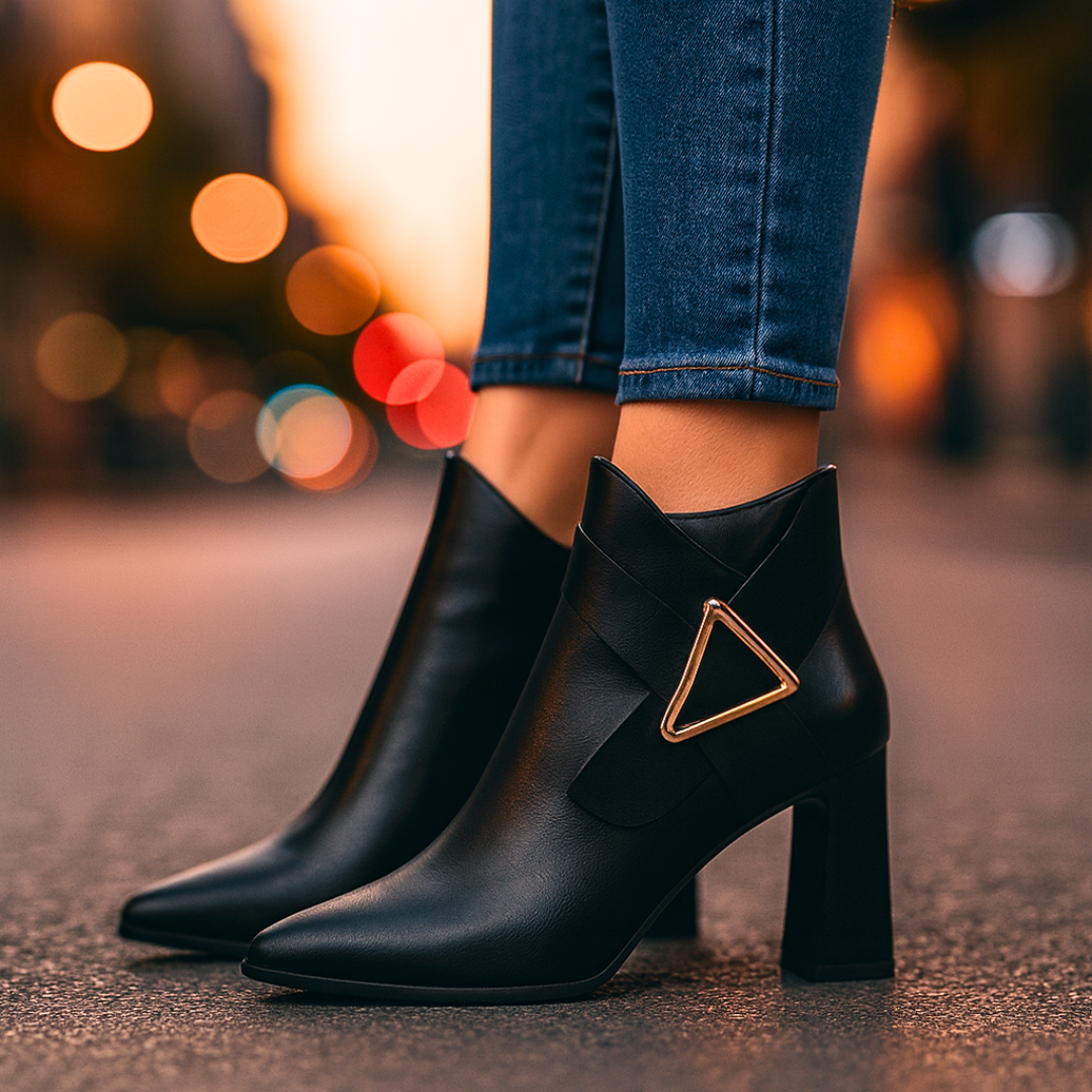 Women's Ankle Boots – Pointed Toe Block Heel
