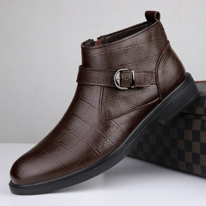 Men's Leather Zip Boots – Braxton
