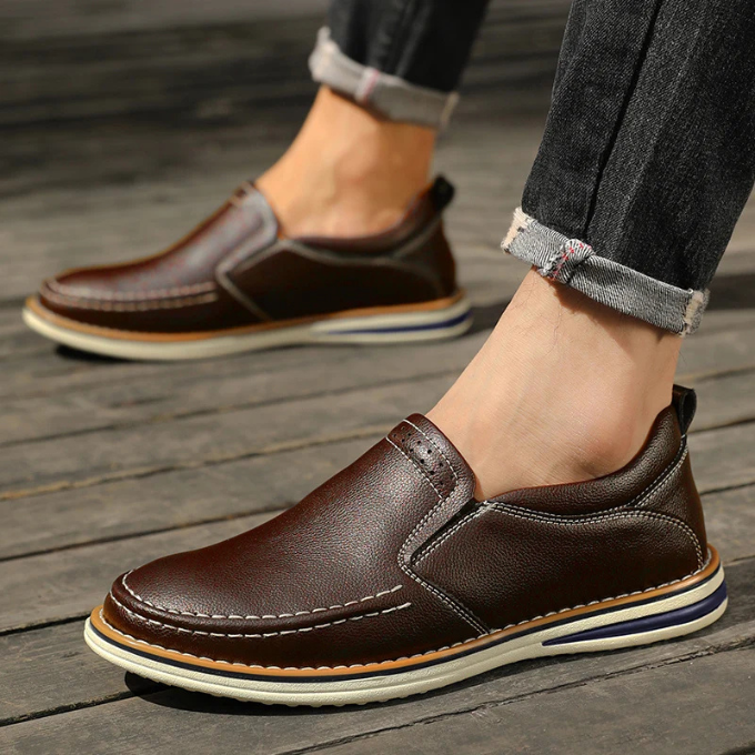 Men's Leather Moccasin Loafers – Cooper
