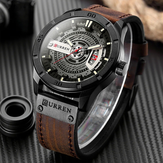 Men's Leather Watch – Curren Classic Chronograph