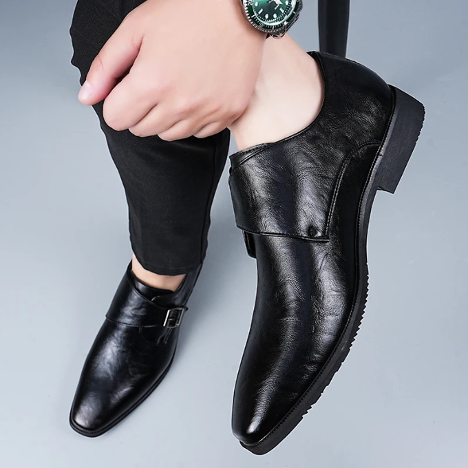 Men’s Full-Grain Leather Monk Shoes – Smart Style