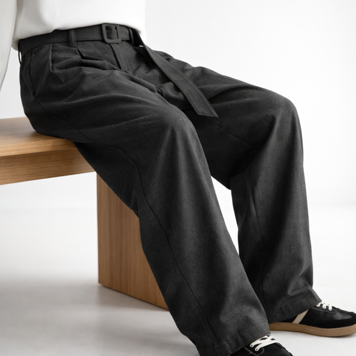 Men's Wide-Leg Wool Trousers – Tailored Comfort