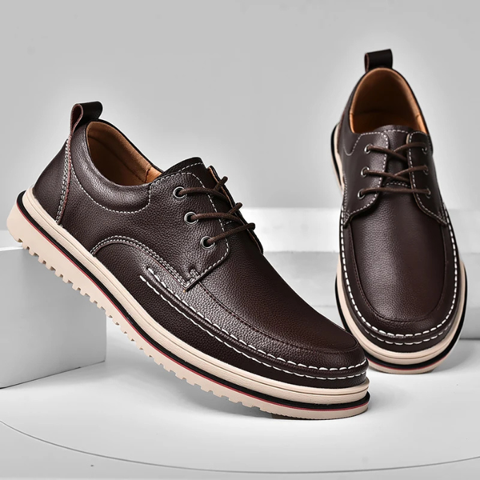 Men’s Leather Derby Shoes – Lightweight Comfort