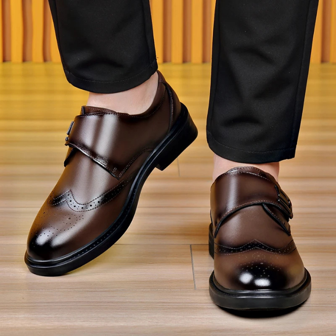 Men's Full-Grain Leather Slip-On Dress Shoes