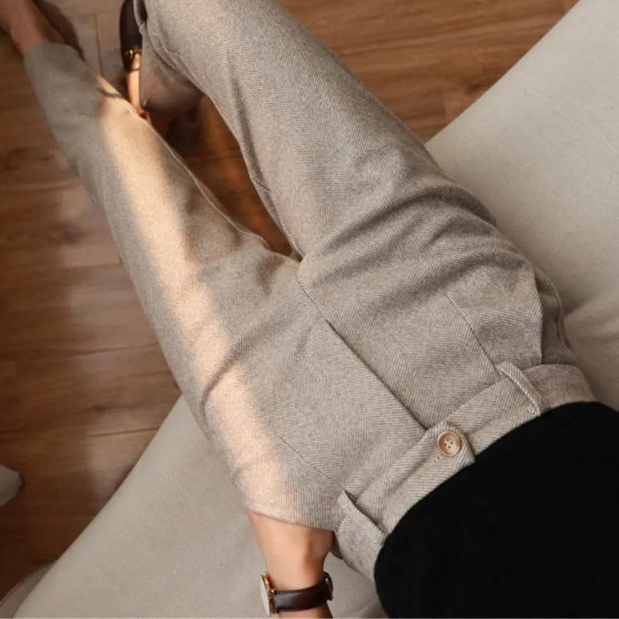 Men's Herringbone Wool Trousers – Tailored Fit
