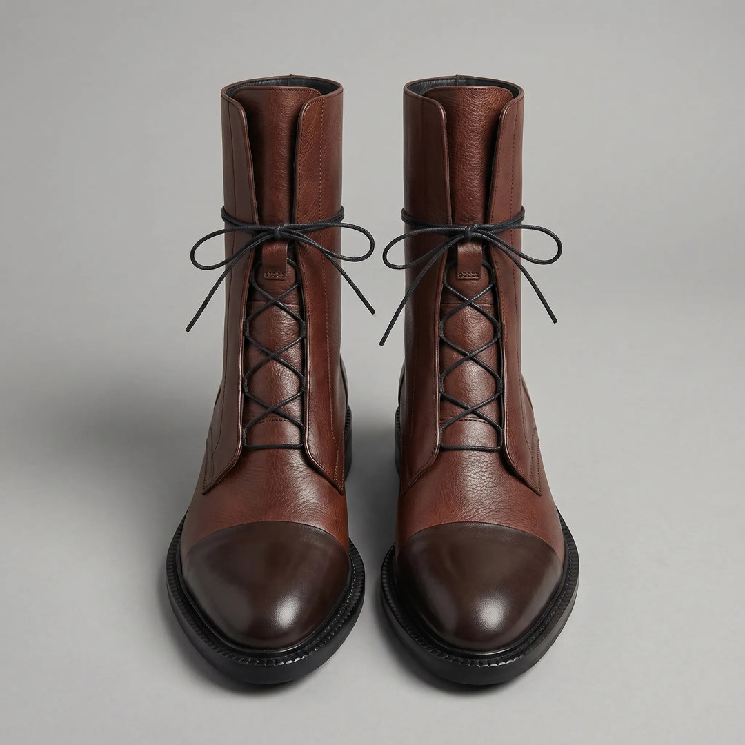 Women's Lace Up Leather Ankle Boots