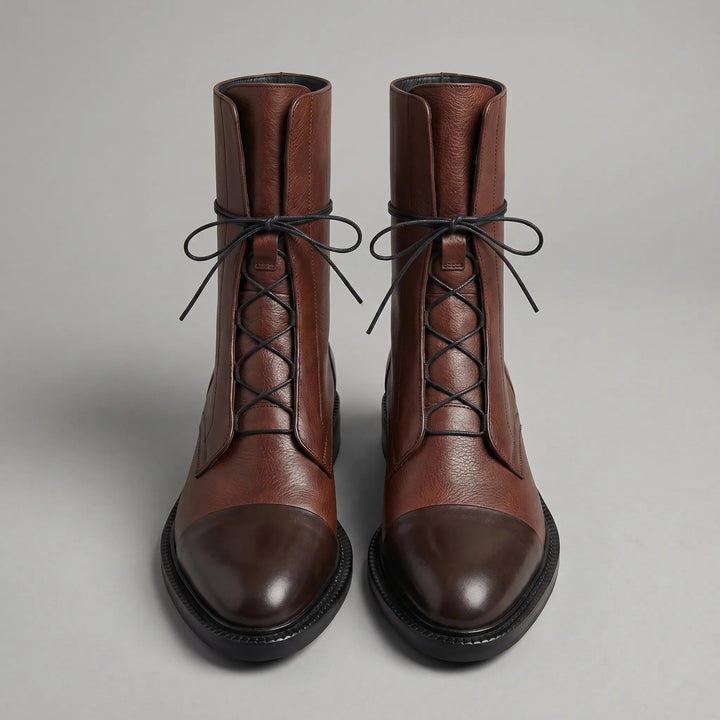 Women's Lace Up Leather Ankle Boots