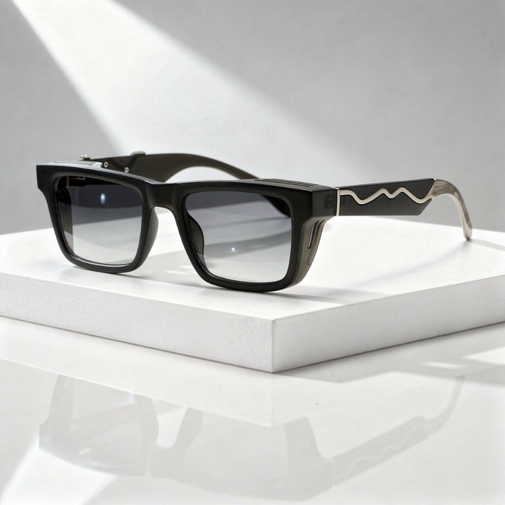 Men's Rectangular Sunglasses with UV400 Protection