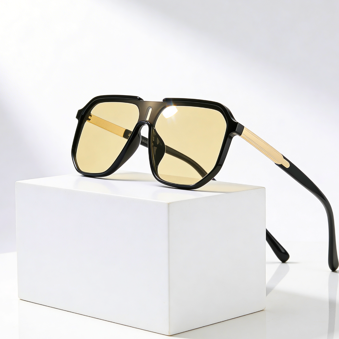 Men's Oversized UV400 Aviator Sunglasses – Acetate