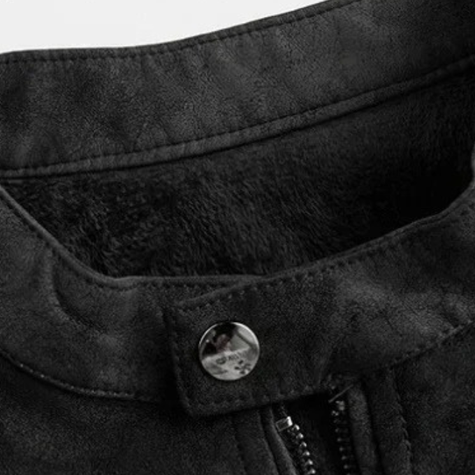 Men's Suede-Style Moto Jacket – Quilted & Warm