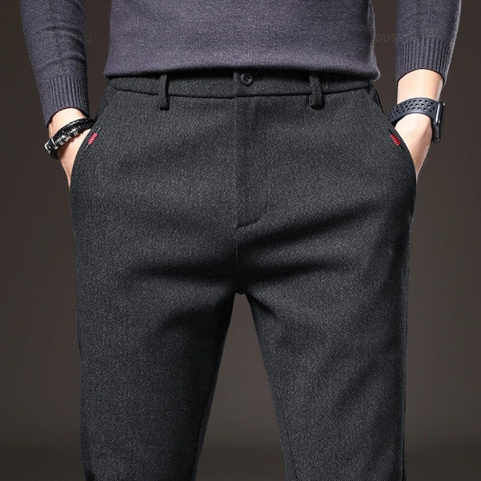Men's Brushed Fabric Pants for Smart Casual Style