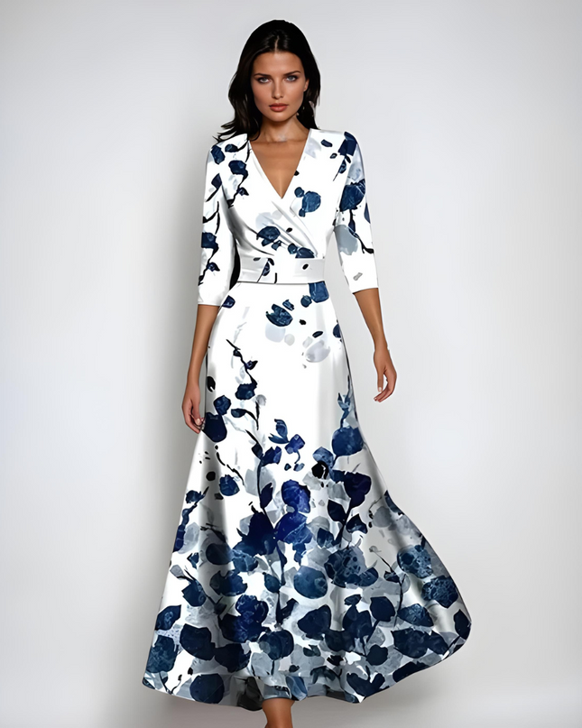 Emily | Luxury Floral Wrap Maxi Dress