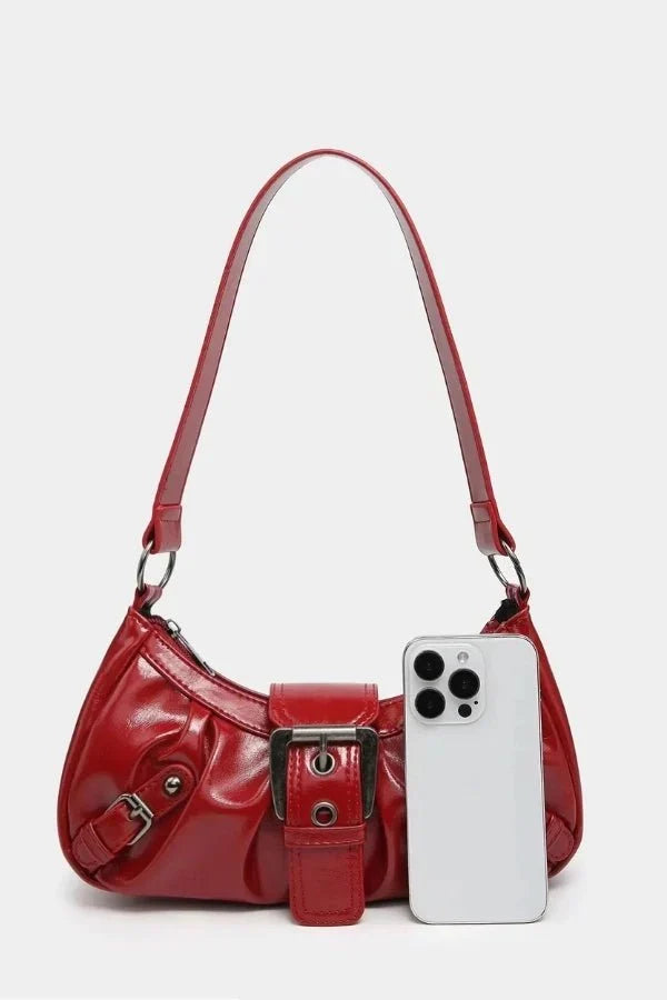 Adriel Shoulder Bag - PU Leather Statement Buckle Style