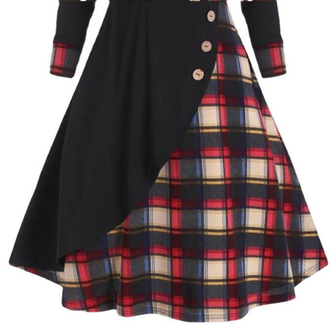 Women's Classic A-Line Midi Skirt – Solid Color Office Essential-HighTouch
