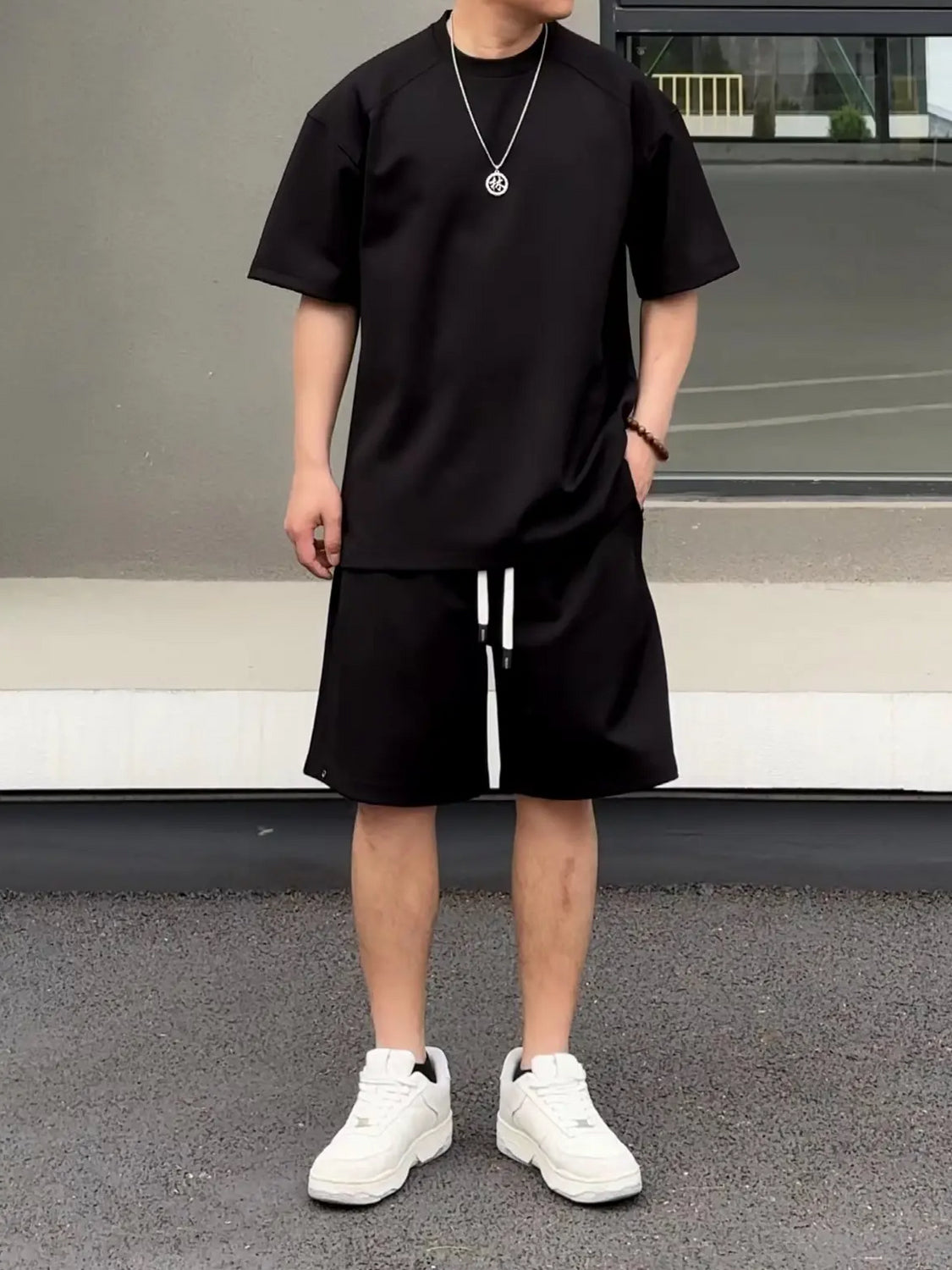Summer Short Sleeve Cotton Casual Wear T-Shirt & Shorts Set-HighTouch