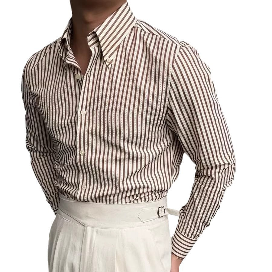 Spring Seersucker Series Shirt Men-HighTouch