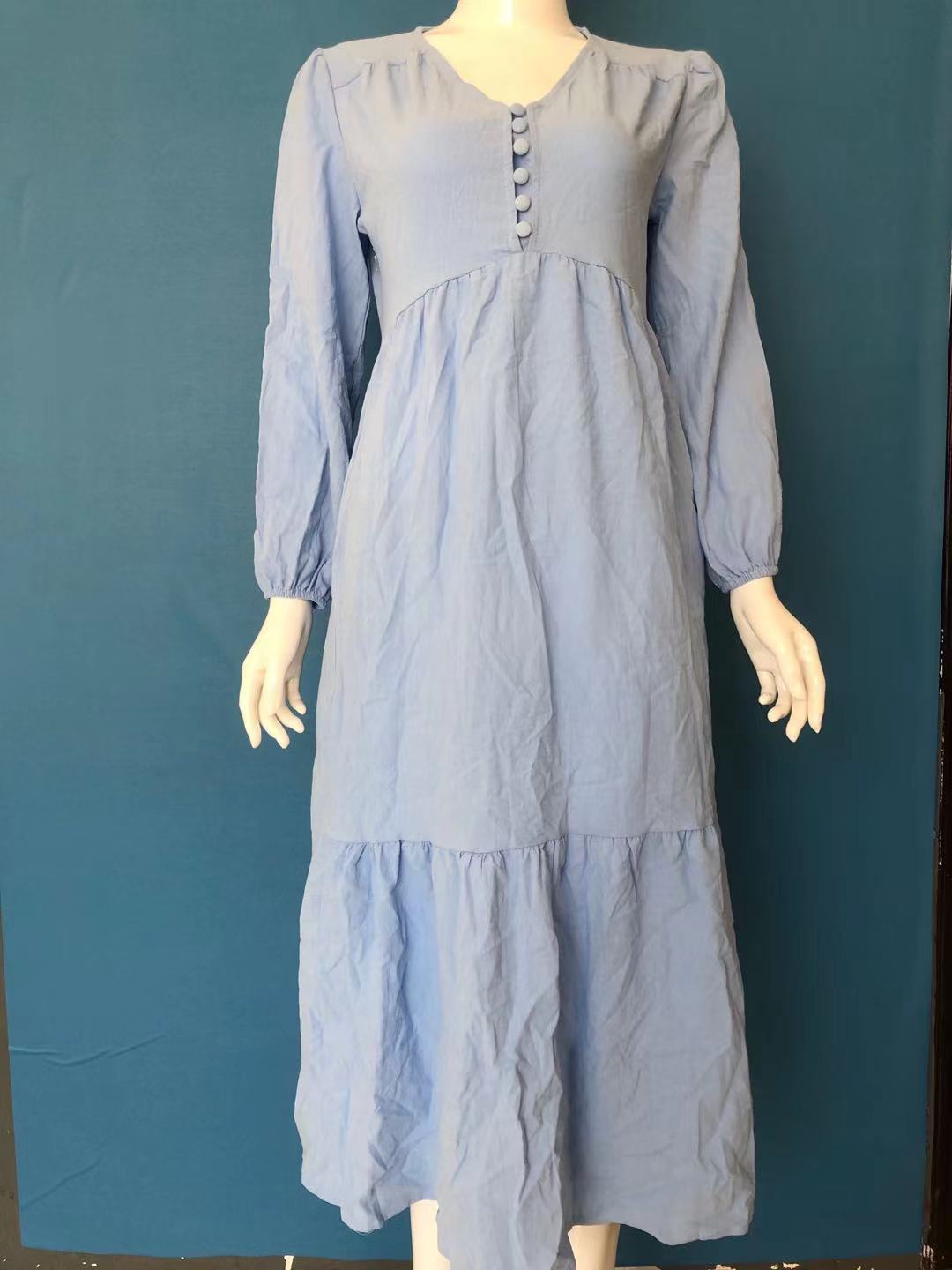 Cotton Linen Dress – Breathable Solid Color Collection-HighTouch
