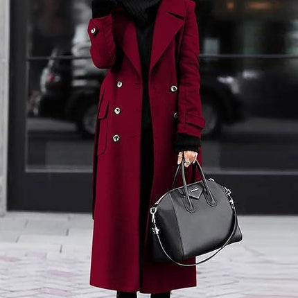 Women’s Thick Wool Extended Coat – Long Warm Winter Overcoat