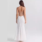 Women's Solid Color Sleeveless Sling Square Collar Backless Dress-HighTouch