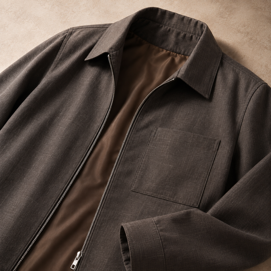 Men's Classic Zip Bomber Jacket - Casual Lightweight Coat