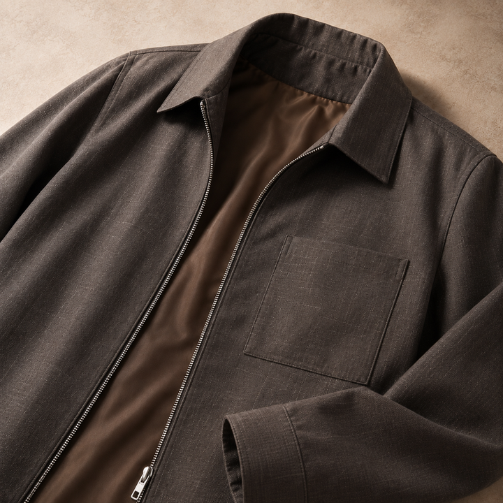 Men's Classic Zip Bomber Jacket - Casual Lightweight Coat